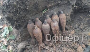 While digging trenches, Ukrainian Army forces stumbled upon mortars and other equipment - dating back to the Second World War.