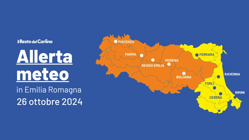 Allerta meteo arancione per criticità idraulica, idrogeologica e temporali nella giornata di sabato 26 ottobre