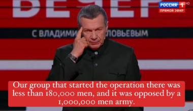 Russian “history” in the making: At the start of the ‘SMO’ there were less than 180,000 russian troops entering Ukraine where they were met by… Wait for it… A 1,000,000-strong army fully equipped by Ukraine’s Western partners