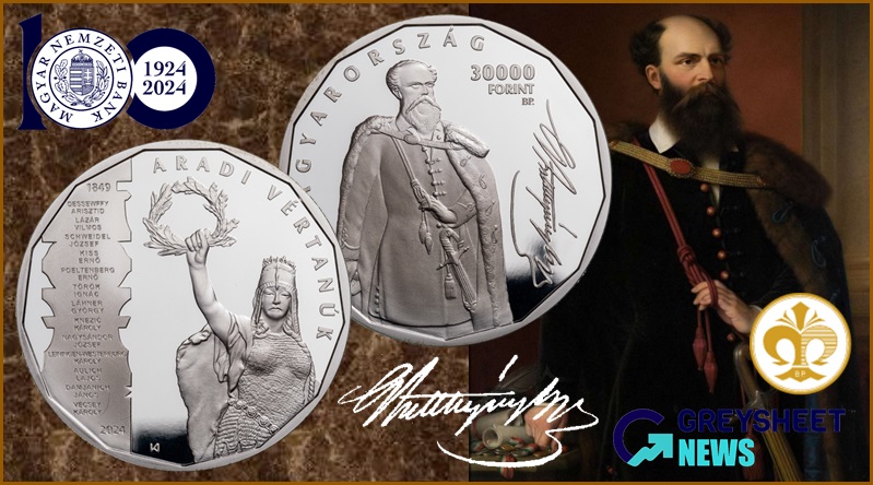 enlarged image for Hungary: New Large-size Silver Proof Coins Mark 175th Anniversary Of The Martyrs Of Arad