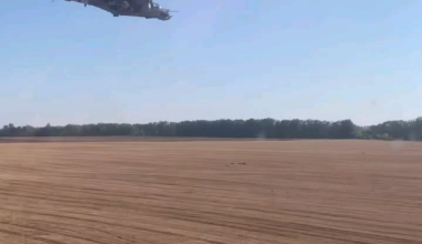 Ukrainian attack helicopters in action.