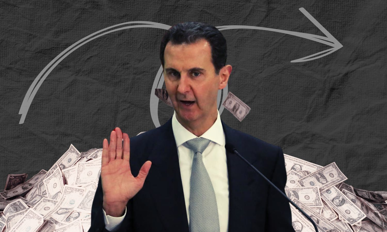 Syrian regime’s president Bashar al-Assad (Modified by Enab Baladi)