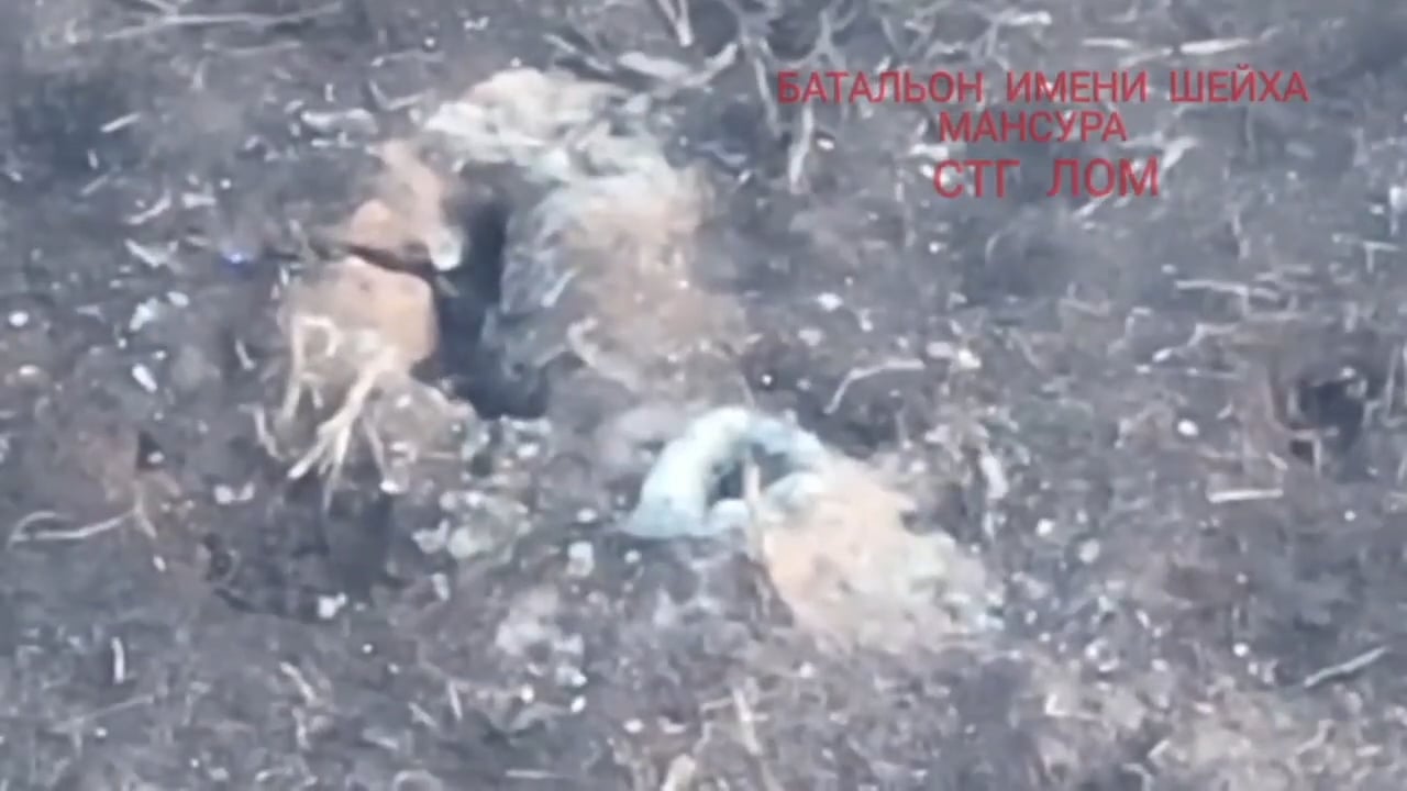 Chechen Fighters Assault Russian Trench Killing Visible Enemy in Close Combat. Bakhmut, Donetsk Oblast [Published by Sheikh Mansur Battalion, Sept 2023]