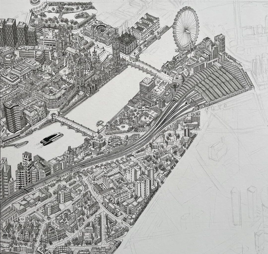 London drawing in 0.03mm