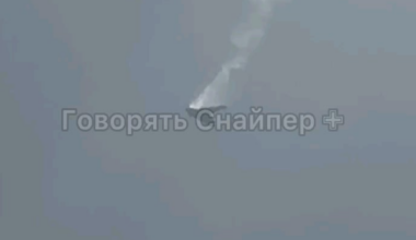 Allegedly a Russian Sukhoi S-70 Okhotnik-B stealth heavy unmanned combat aerial vehicle shot by friendly fire (not a Su-25).