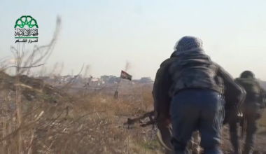 Opposition fighters sneak into position in order to harass Syrian Army with rifle & MG fire - Bureij Front, Aleppo - 12/25/2015