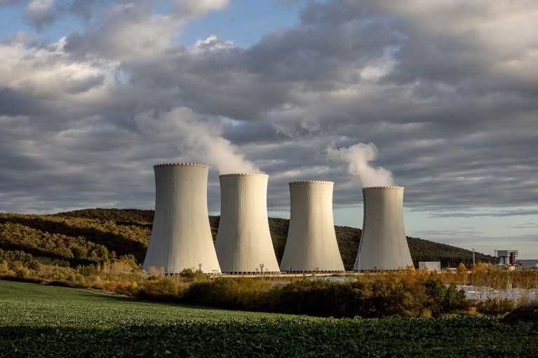 The cooling towers of the Mochovce nuclear power plant in Slovakia.