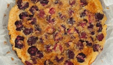 Next one – clafoutis! French cherry pudding-like dessert. We ate it in 24 hours.