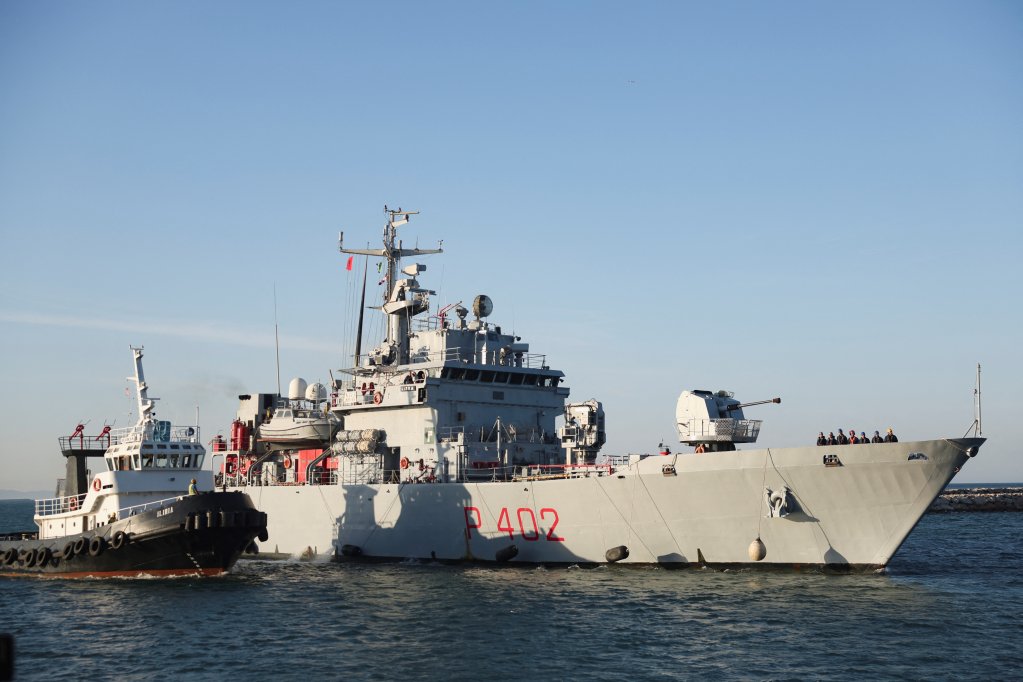 The Italian naval ship Libra is currently in Augusta, it was the same ship that took the asylum seekers to Albania last week | Photo: Reuters