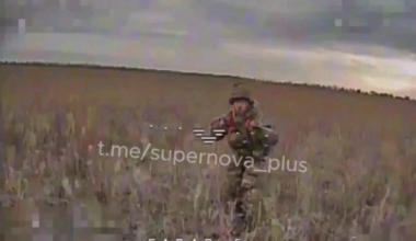 russian soldier successfully destroys drone with his face