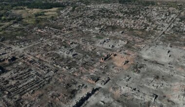 The ruins of the completely destroyed and abandoned Ukrainian city of Vovchans'k - Kharkiv Oblast. It was destroyed by Russian artillery and missile strikes — it’s pre-war population was around 17,500 residents.