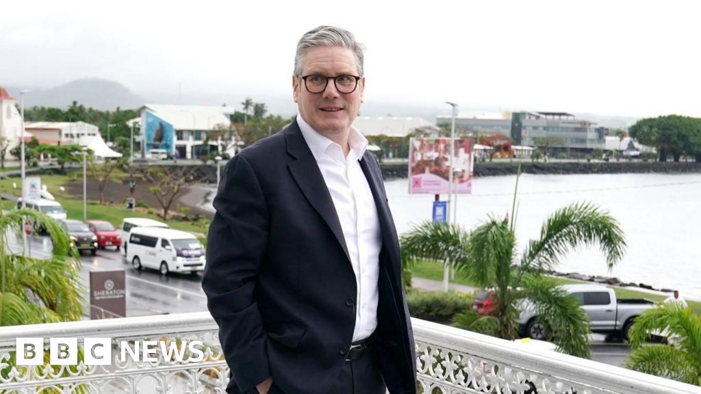 Prime Minister Sir Keir Starmer on a balcony in Samoa