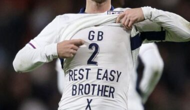 James McAtee paying tribute to his former Sheffield United teammate George Baldock after scoring for England U21 tonight.