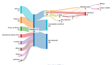 Statistika z mého hledání práce.