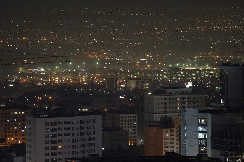 Tehran after several explosions were heard on Saturday morning