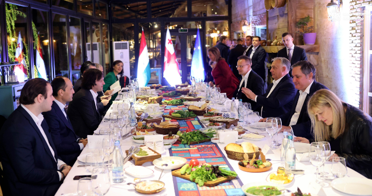 Georgian PM hosts Hungarian counterpart at official dinner