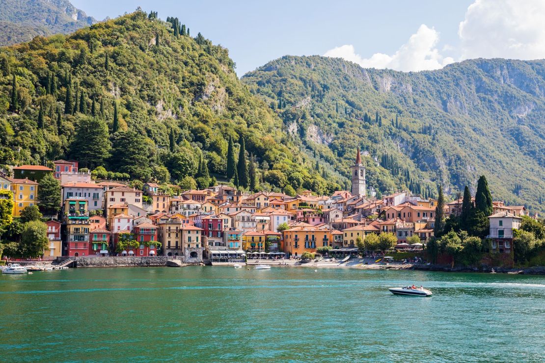 Chelsea Waite's new life involves weekend breaks to Tuscany and Lake Como (pictured).