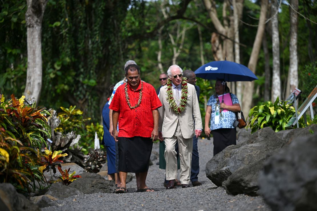 King Charles III formally opens The King's Garden on the grounds of the Robert Louis Stevenson Museum on October 25 in Apia, Samoa. The British monarch is in the Pacific island nation as part of an 11-day tour that also saw him visit Australia. 