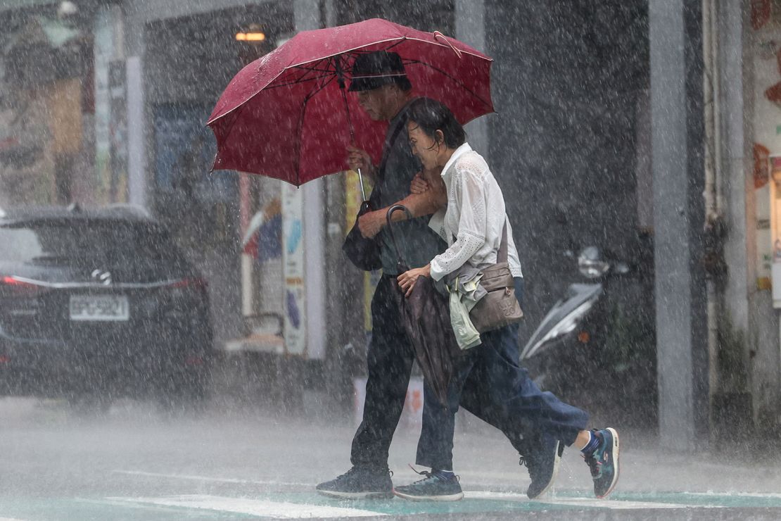 Heavy downpours in Keelung, Taiwan on October 31, 2024.