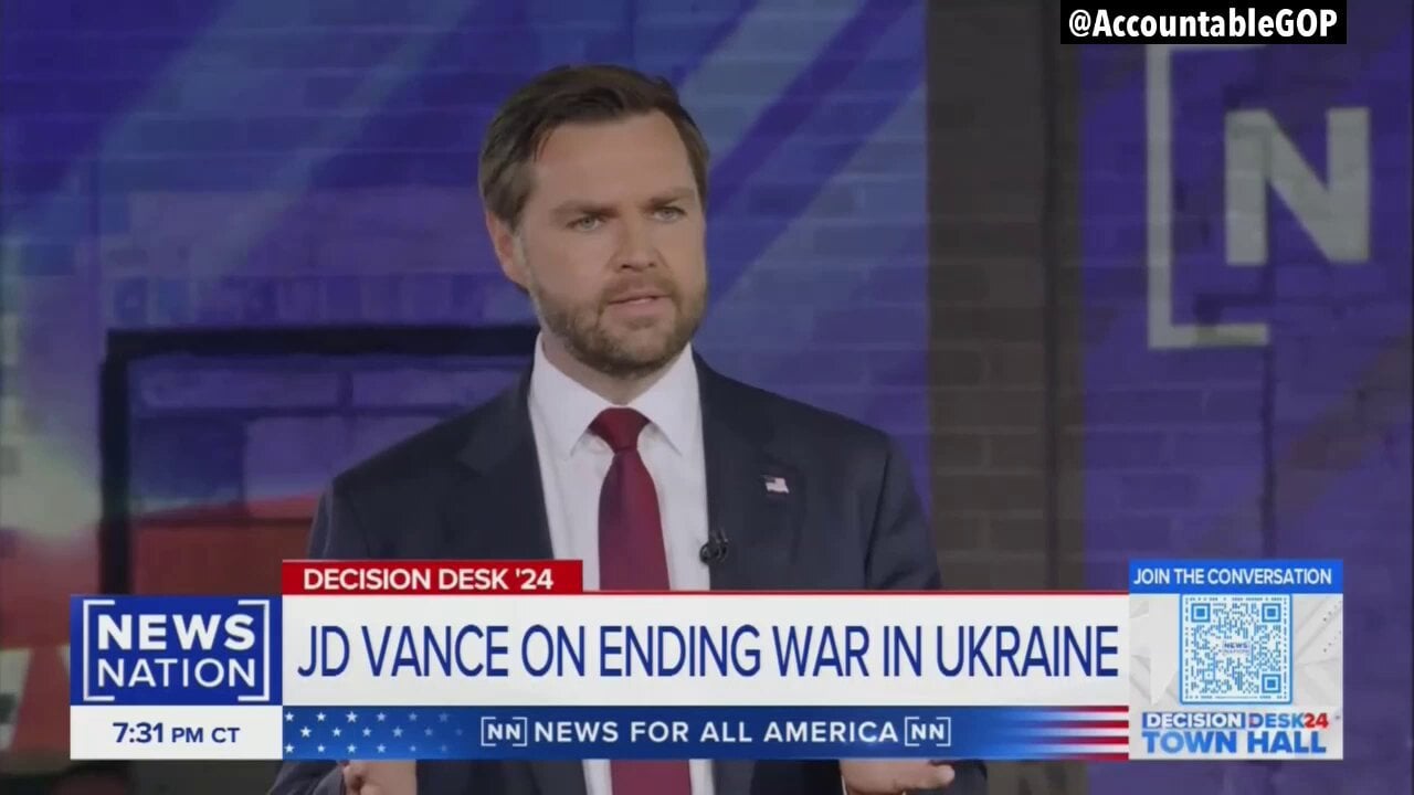 JD Vance criticizes “American leaders” who pick a side in the war in Ukraine: “Unfortunately, you got a lot of American leaders who like to beat their chest and say; this [Ukraine] is the good guy and this [Russia] is the bad guy.”