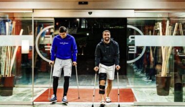 First image of rodri post ACL injury at spain's camp. 🙏