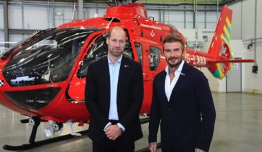 Prince William and David Beckham visit London Air Ambulance Charity