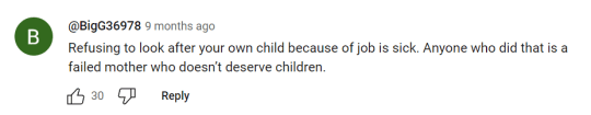 A comment on Youtube coverage of the Icelandic protest reads 'Refusing to look after your own child because of a job is sick. Anyone who did that is a failed mother who doesn't deserve children.'