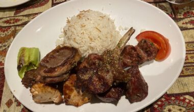 grilled meat & rice, and hummus & pita