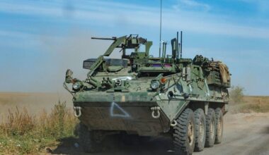 M1126 "Stryker" equipped with an electronic warfare system, Kursk region