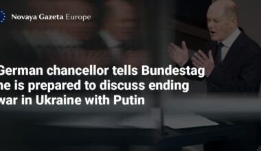 German chancellor tells Bundestag he is prepared to discuss ending war in Ukraine with Putin