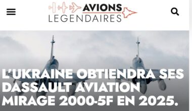 🇫🇷✈️🇺🇦 France will supply between 12 and 20 Mirage 2000-5F fighter jets to Ukraine at the beginning of next year.