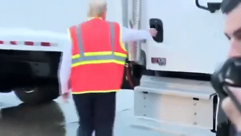 Trump struggling to enter Garbage Force One