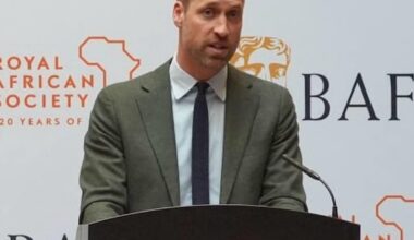 Prince William attended an event co-hosted by BAFTA and the Royal African Society to celebrate young creatives