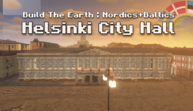 Helsinki City Hall built 1:1 in Minecraft