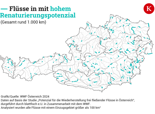 So schlimm steht es um Österreichs Flüsse und so kann es besser werden