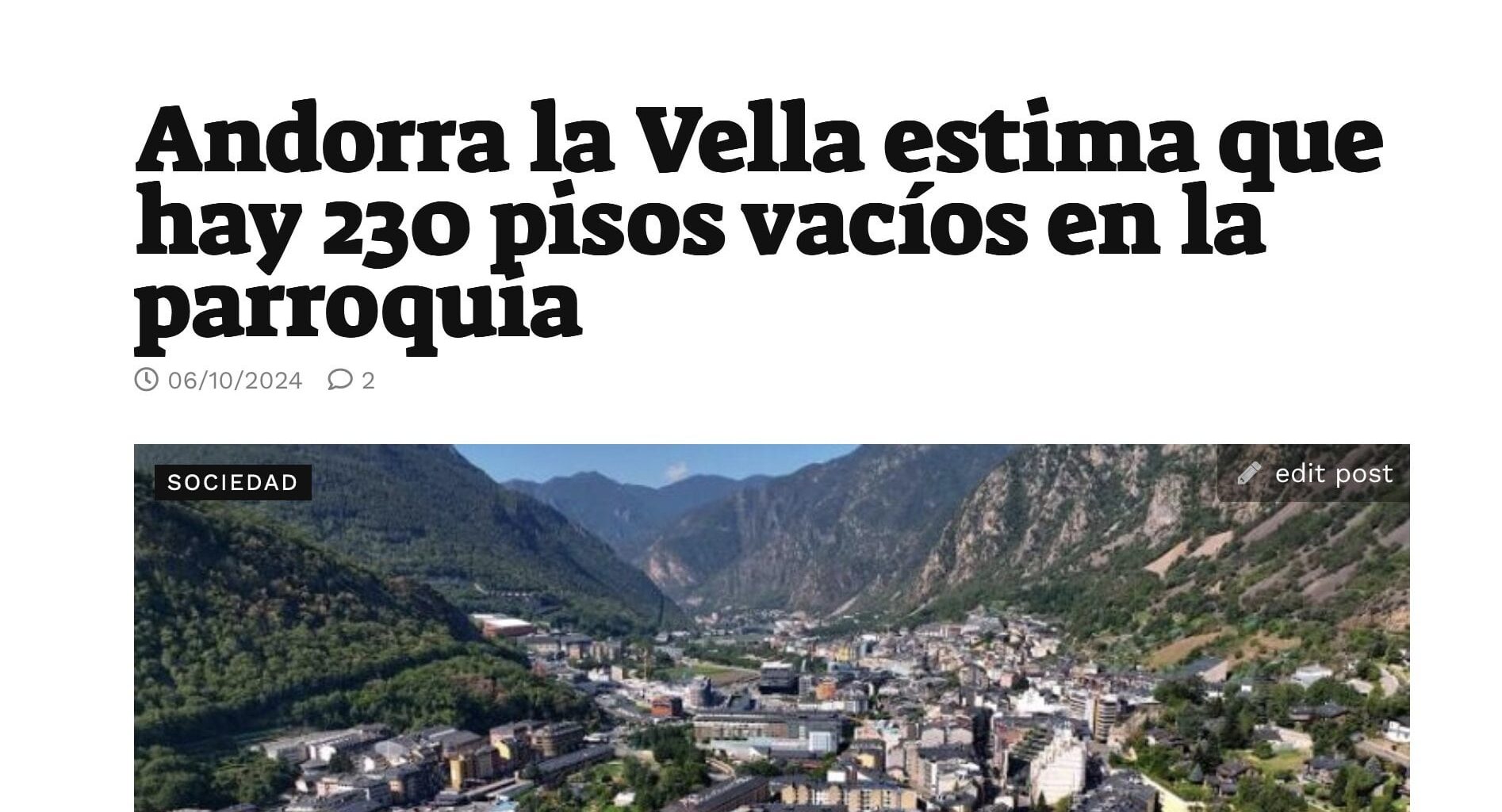 DigitalAndorra ofereix una versió en castellà de les notícies del Principat