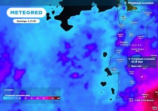 Onde choverá mais em Portugal nos próximos dias? Mapa de precipitação da Meteored revela 40 mm acumulados nestas zonas