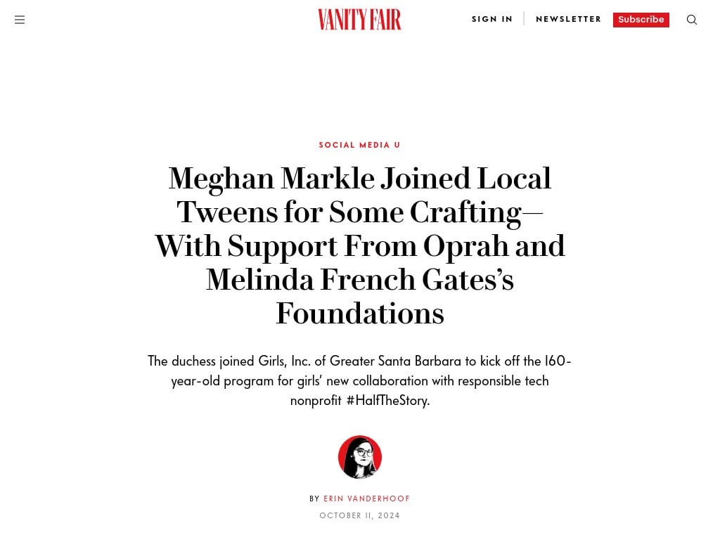 Meghan Markle Joined Local Tweens for Some Crafting—With Support From Oprah and Melinda French Gates’s Foundations