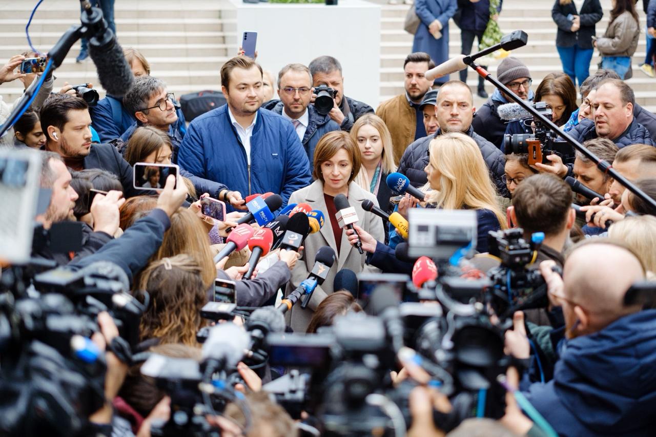 russia-based oligarch funneled $39 million vote-buying scheme moldova moldova's president maia sandu briefing journalists chișinău 21 october 2024 newsmakermd chisinau