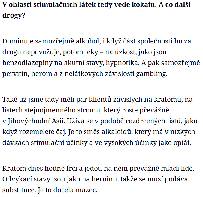 Jenom k tomu přirovnávání kratomu ke kávě...(článek ve Forbesu, ale není o kratomu).