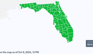 [OC] Time Lapse of Hurricane Milton Power Outages (Up to 10am EST today)