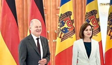 Olaf Scholz and Moldovian President Maia Sandu in Chișinău, August 2024.