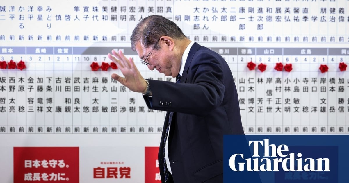 Japan election: voters have issued ‘severe judgment’, PM says after ruling coalition loses majority | Japan