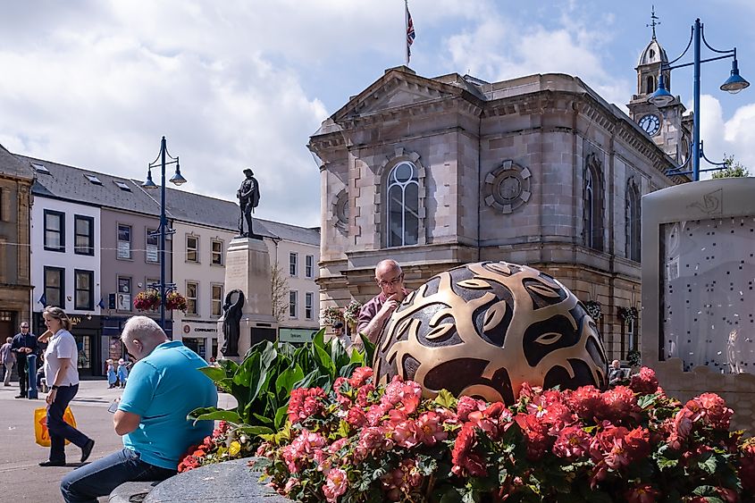 Town Hall and War Memorial in Coleraine, Northern Ireland. Editorial credit: Steve Nimmons / Shutterstock.com