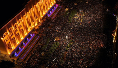 Tbilisi, Sakartvelo/Georgia. People came out because they don't want their country to become a russian puppet