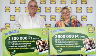 Menhelyi állatokon segített a Lidl Magyarország, hatalmas mennyiség gyűlt össze