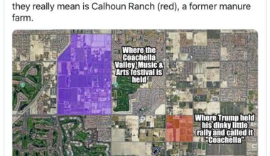 The rally was staged far from the actual concert site on a former manure farm, Calhoun Ranch, which is owned by Trump supporters who probably let the campaign use their land for free.   More proof that Trump is a shitty person!