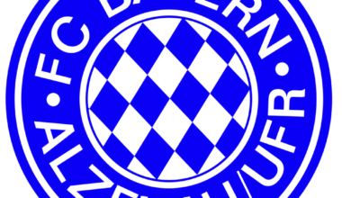 HLI: Den FC Bayern gibt es auch in blau, mit fast identischem Logo. Alzenau spielt in der fünftklassigen Hessenliga, obwohl der Ort in Bayern liegt. Vor Klagen des deutschen Rekordmeisters ist Alzenau sicher, weil ihr Logo älter ist als das des großen Bruders.