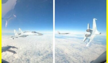 Air Force professionals don't work that way. A Russian Su-35 nearly crashed into an American F-16 while intercepting intruder planes near Alaska