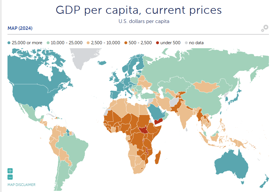 We're in the cool kids club now, GPD per capita 2024 (IMF)